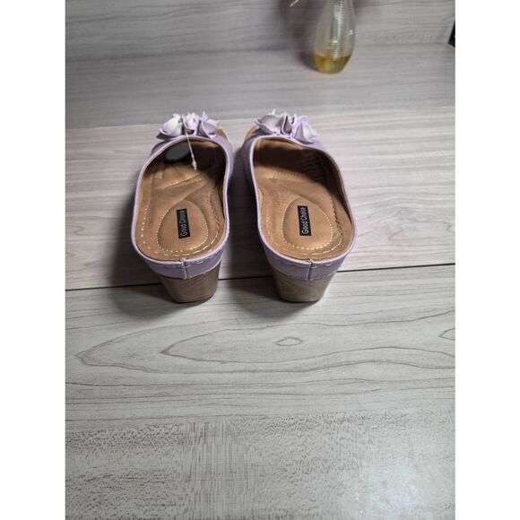 NWT Good Choice Lavender Floral Wedge Sandals - Size 9 - Picture 4 of 5